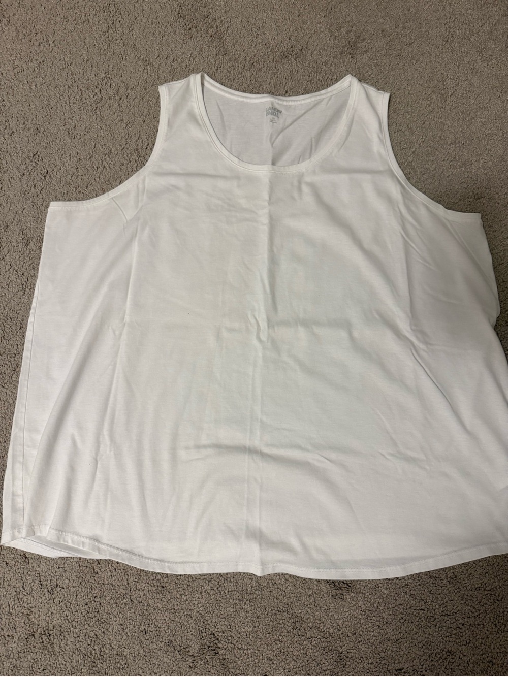 Lands' End Women's White Scoop Neck Swing Tank